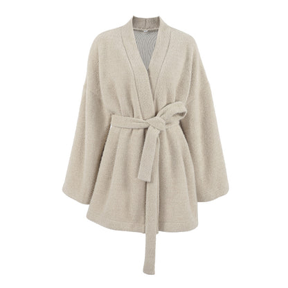 Dames Cardigan douillet avec manches larges et ceinture à nouer Chic und Stil