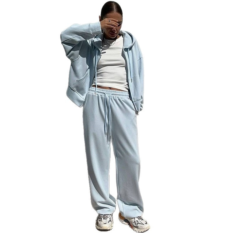 Women's oversized loungewear set with cropped hoodie and wide pants Chic and Style