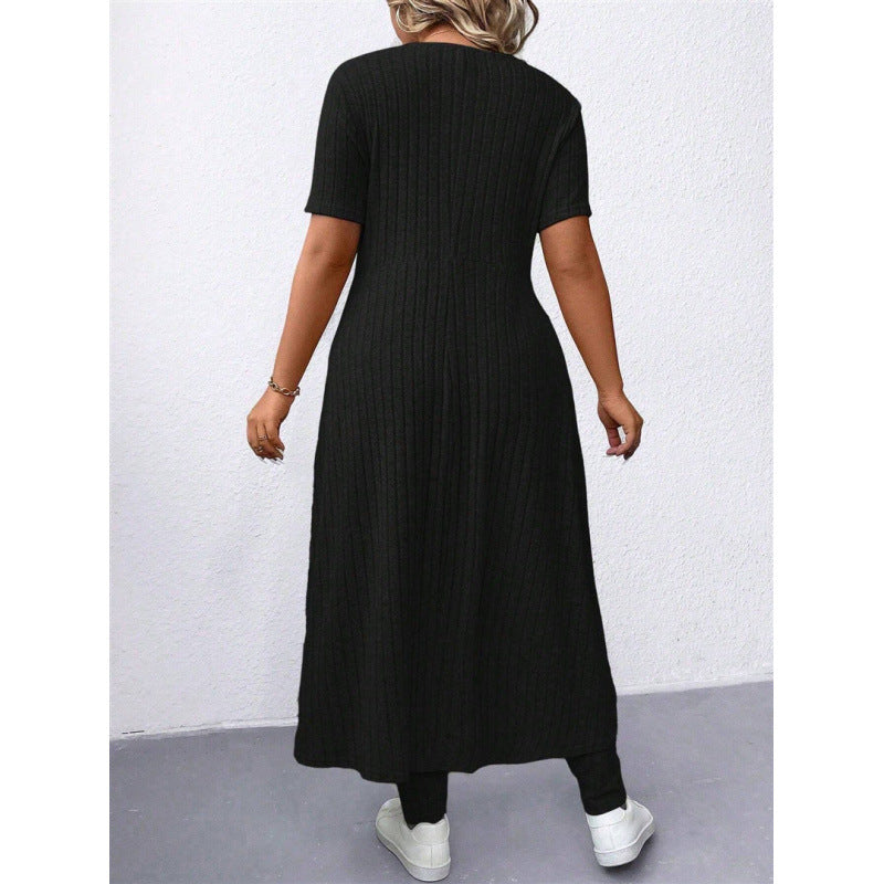 Robe en tricot confortable pour femme et ensemble de leggings Chic und Stil