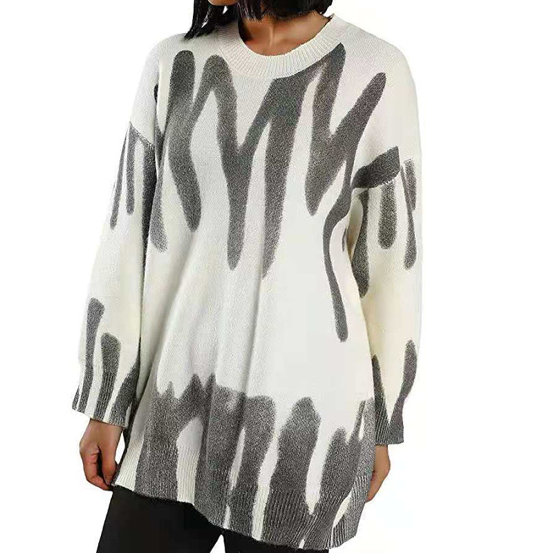 Dames pull oversized à la mode avec dégradé de couleurs unique Chic und Stil
