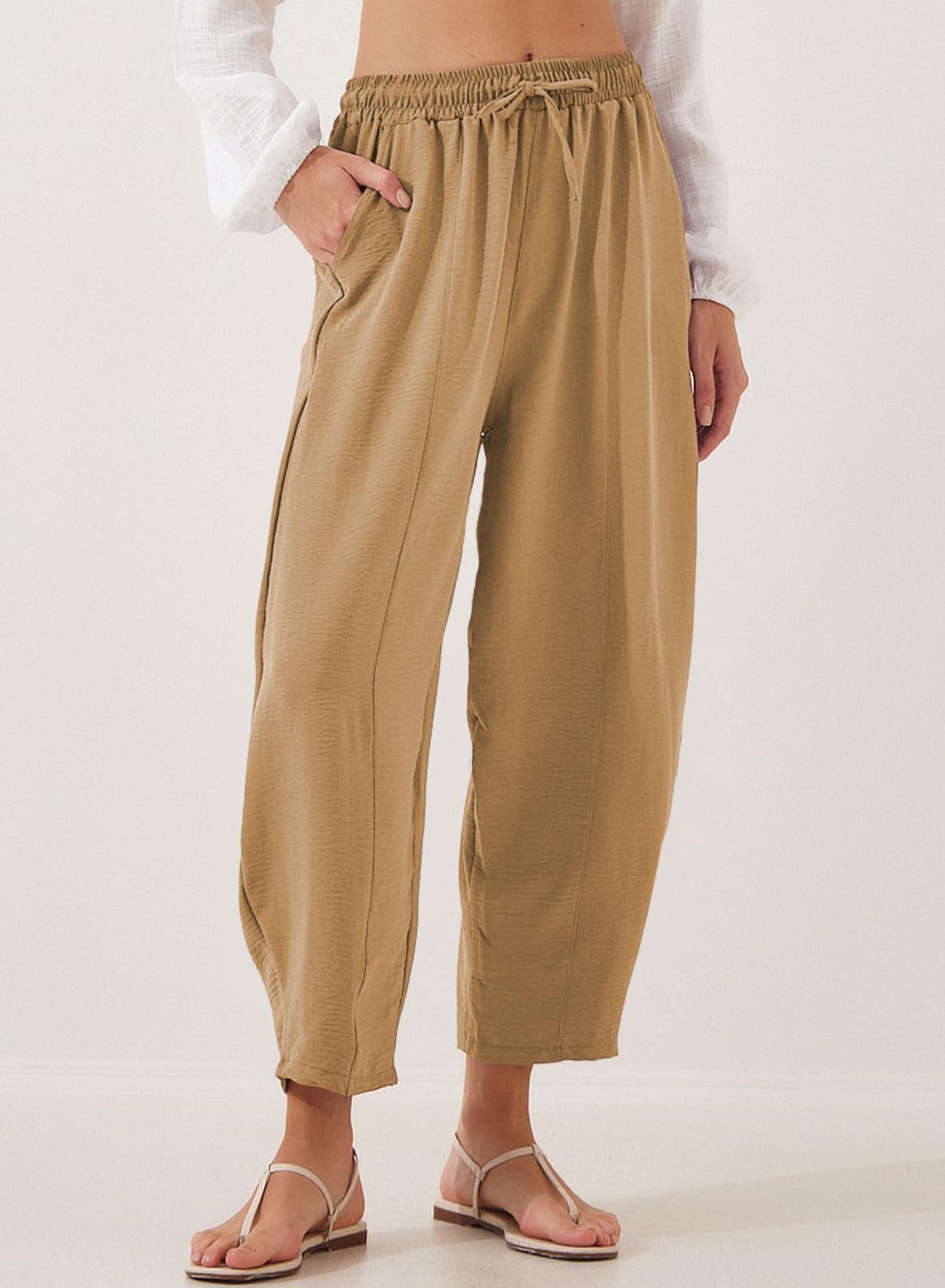 Pantalon de loisirs décontracté pour femmes avec taille élastique et poches pratiques Chic und Stil