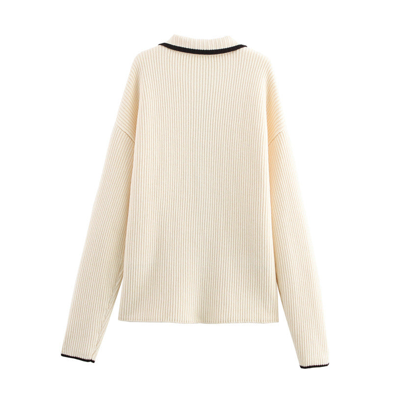 Dames cardigan avec fermeture éclair élégante et détails contrastés Chic und Stil