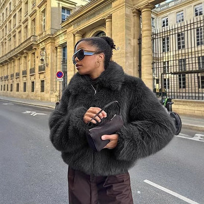 Dames Designer Veste en fausse fourrure Chic und Stil