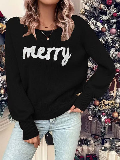 Dames pull festif avec inscription festive Chic und Stil