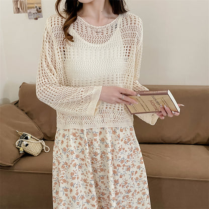 Dames Chunky Tricot Pull à mailles ouvertes Chic und Stil