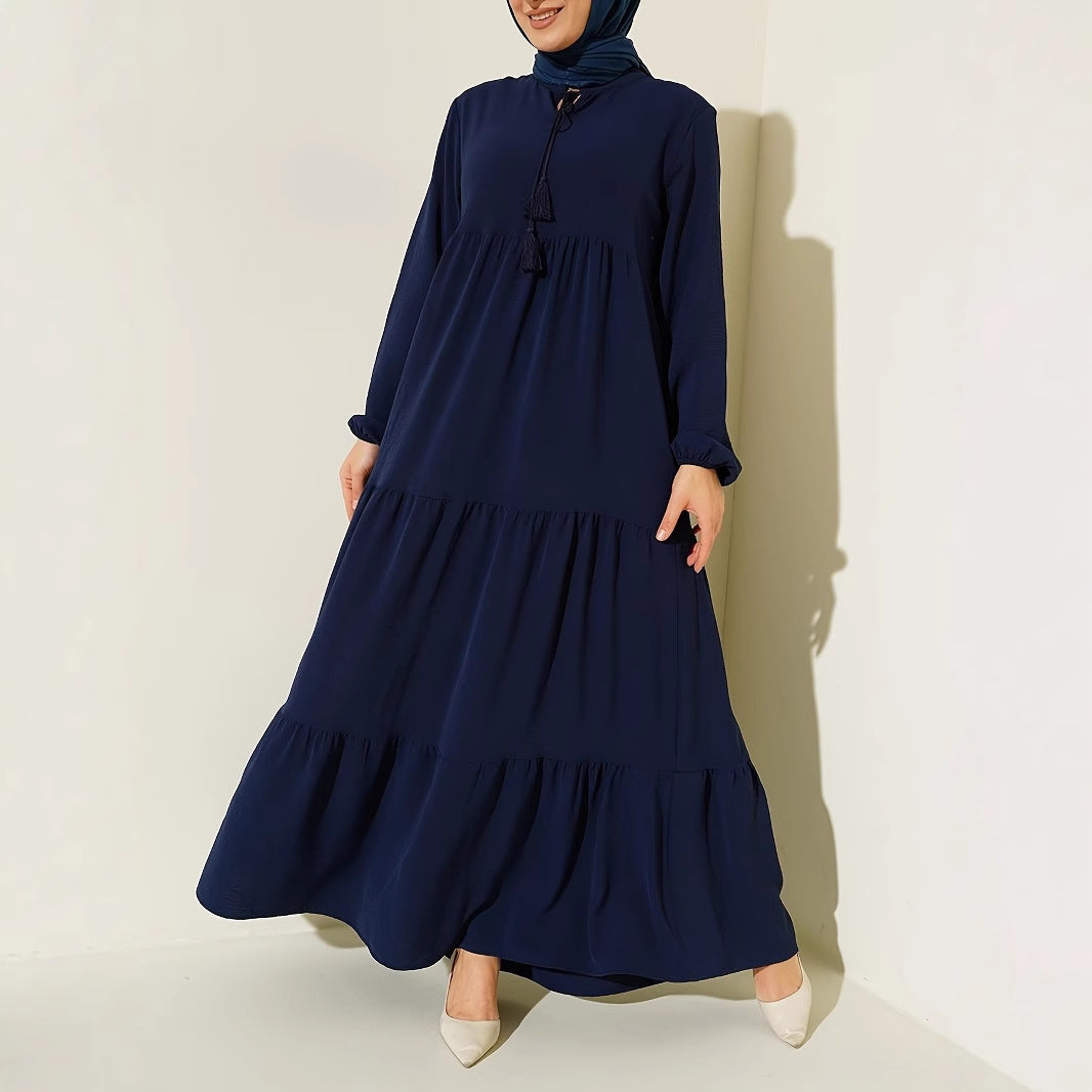 Robe maxi femme avec jupe volumineuse et fines franges Chic und Stil