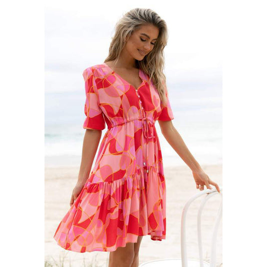 Robe mi-longue fluide pour femmes avec jupe à volants Chic und Stil