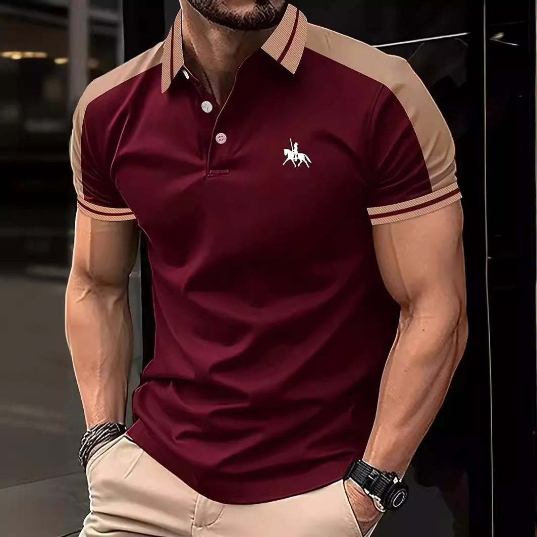 Hommes Polo performance à col contrasté élégant Chic und Stil