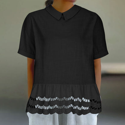 Dames Chic Blouse Peplum Brodée Chic und Stil