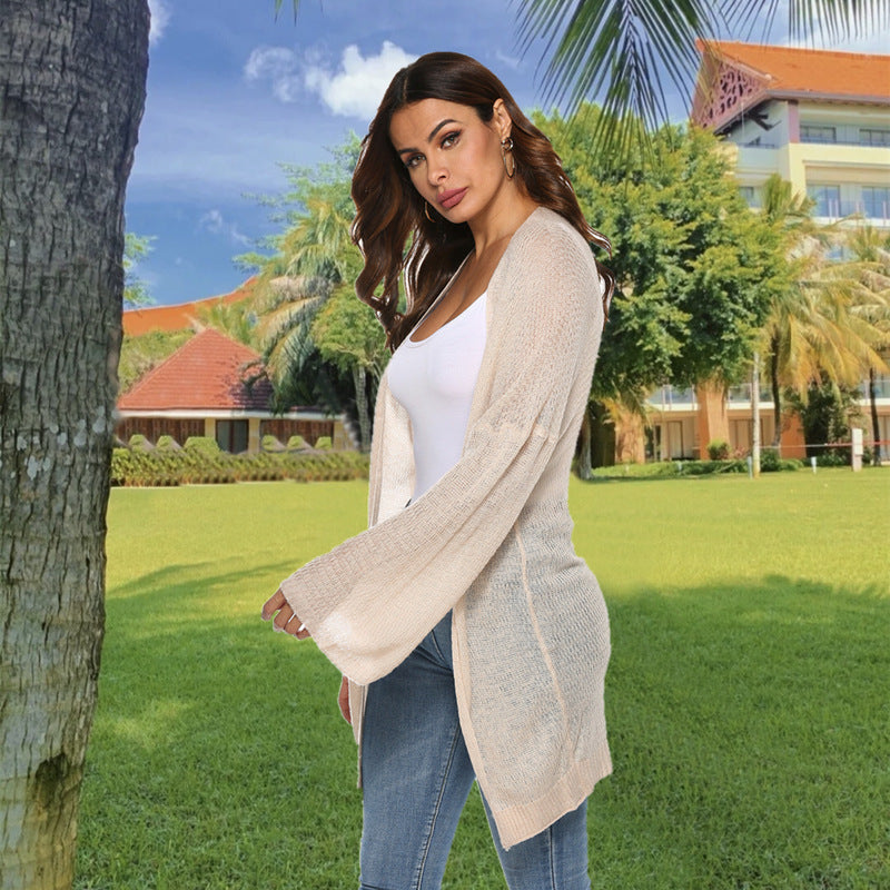 Dames cardigan en tricot décontracté avec des manches larges Chic und Stil