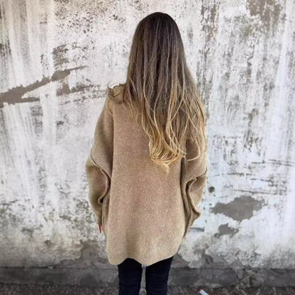 Dames Cardigan en tricot doux avec décolleté en V profond et grandes poches Chic und Stil