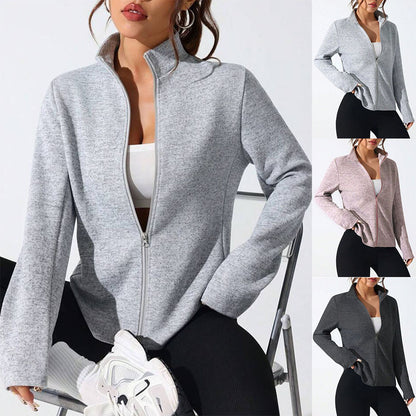 Functional fleece jacket for women with high collar and full zip Chic und Stil