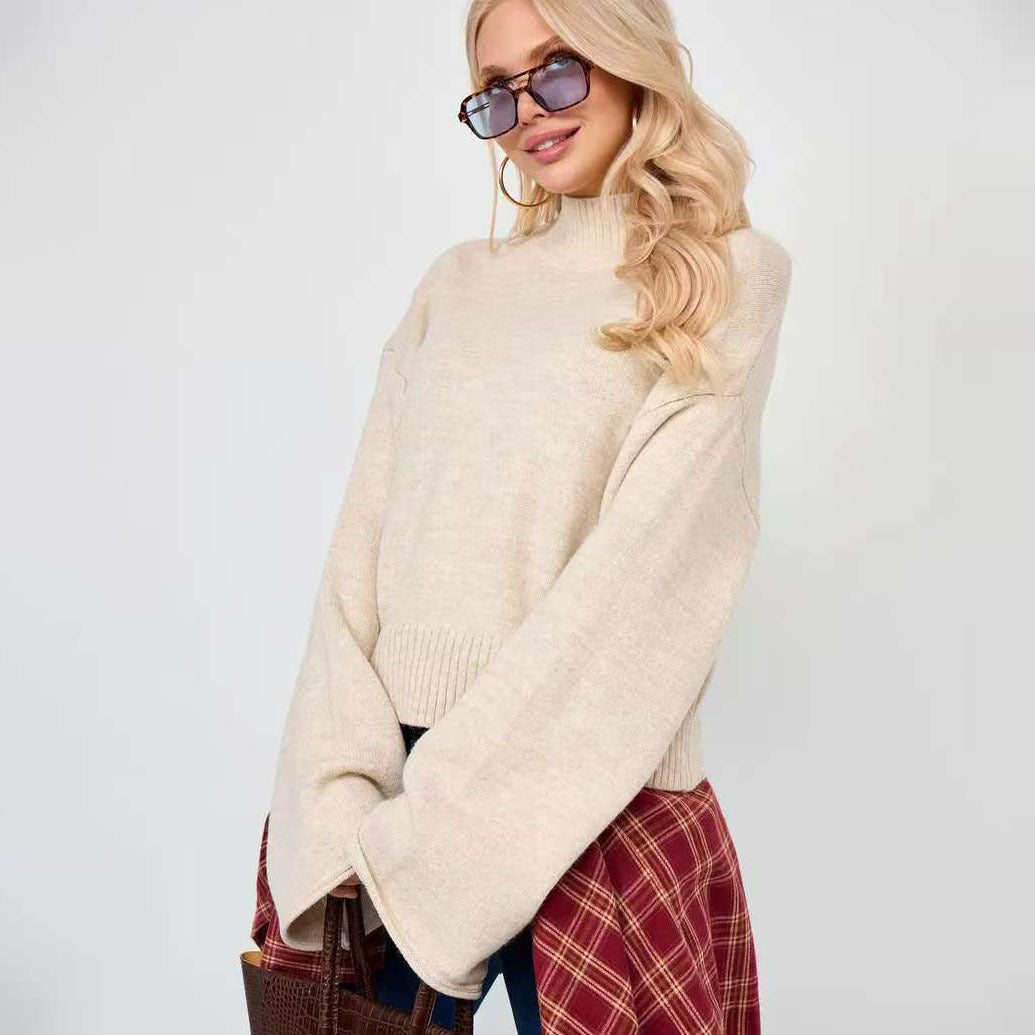 Dames Pull oversized élégant avec coupe ample et col montant Chic und Stil