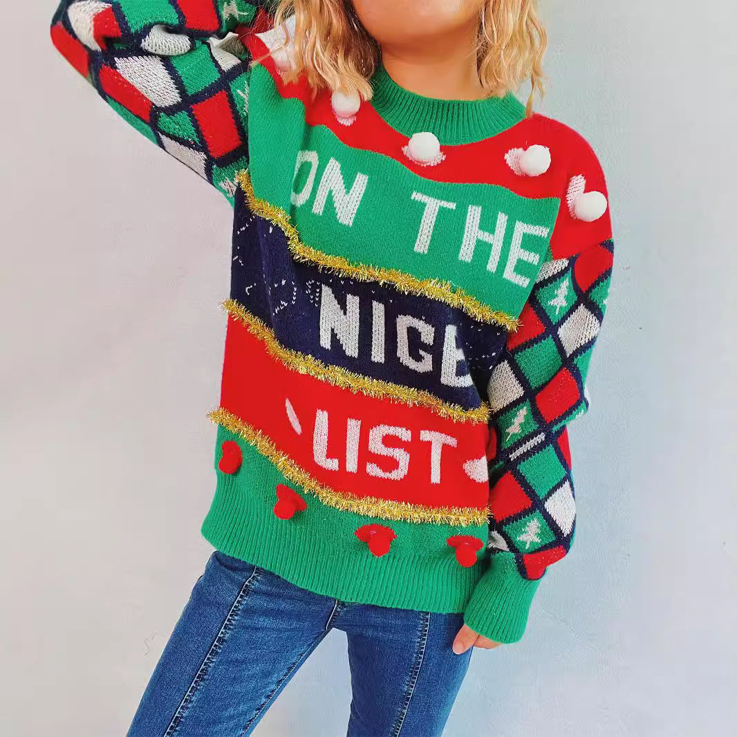 Dames pull festif avec design de Noël et détails ludiques Chic und Stil