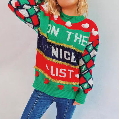 Dames pull festif avec design de Noël et détails ludiques Chic und Stil