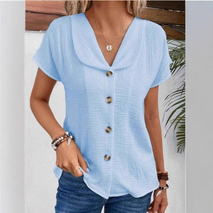 Women's blouse with visible buttons in lightweight fabric Chic und Stil