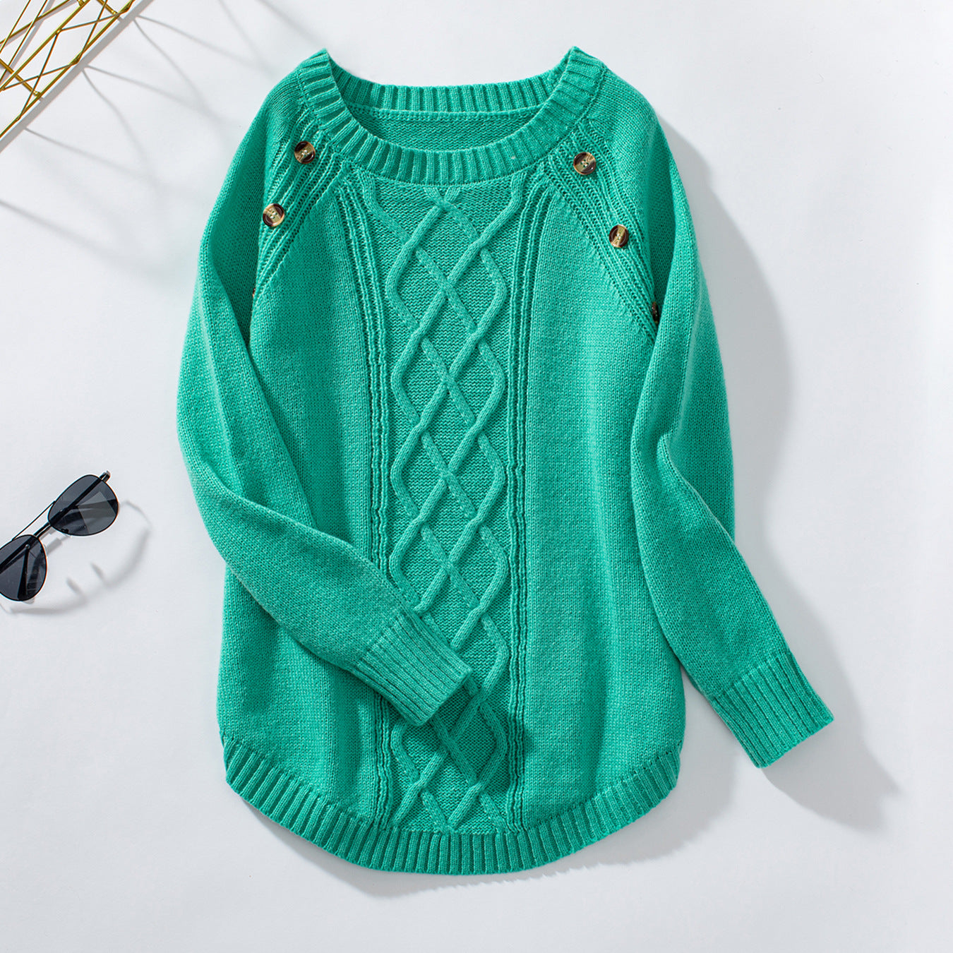 Pull en tricot pour femmes avec motif en relief décoratif et détails de boutons Chic und Stil
