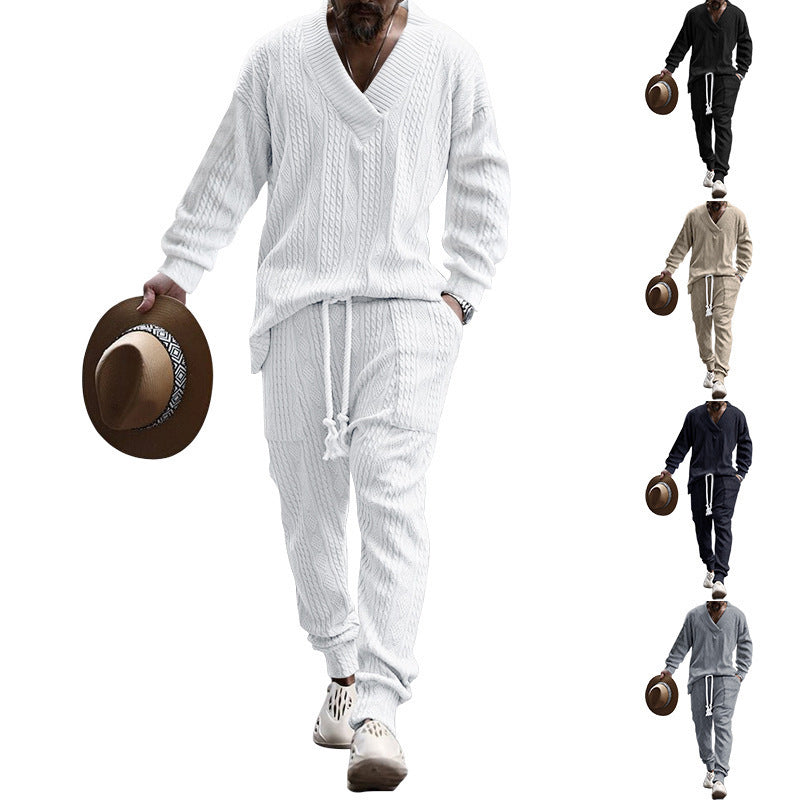 Costume tricot homme avec décolleté en V et taille élastique Chic und Stil