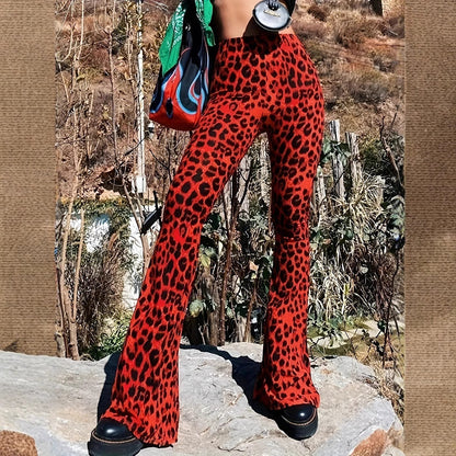 Chic and Stylish Women's Leopard Print Flared Pants