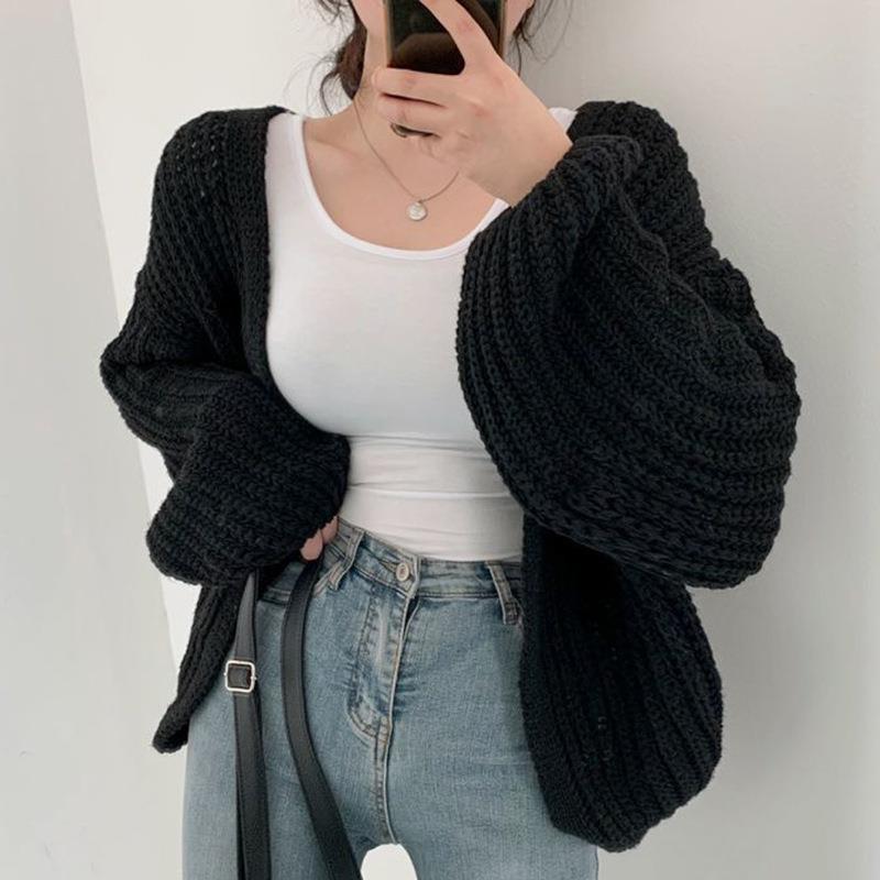 Cardigan oversize en tricot épais pour femmes avec décolleté en V profond Chic und Stil