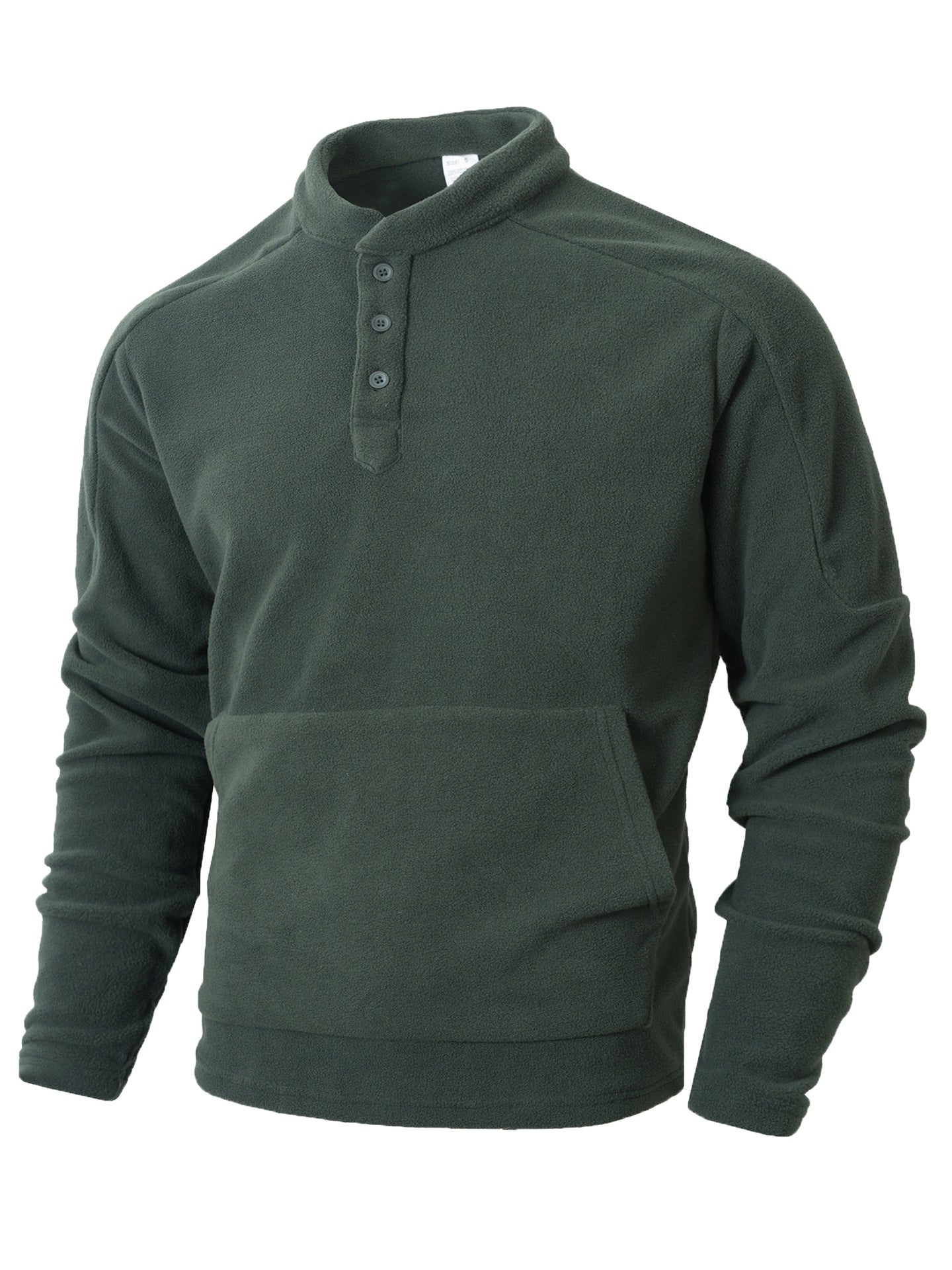 Men's fleece pullover with a stylish high collar and practical buttons Chic und Stil