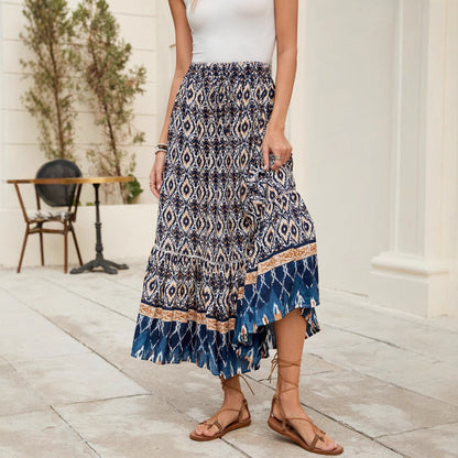 Dames Bohème Échelonné Maxi Jupe Chic und Stil