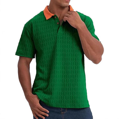 Polo de loisirs structuré pour homme avec col contrasté Chic und Stil