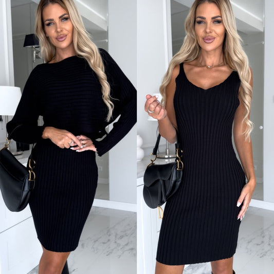 Robe Bodycon en Tricot Côtelé pour Femme Chic und Stil