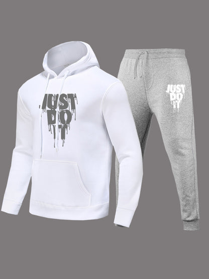 Women's hoodie set and jogger pants with modern graphic print Chic and Style