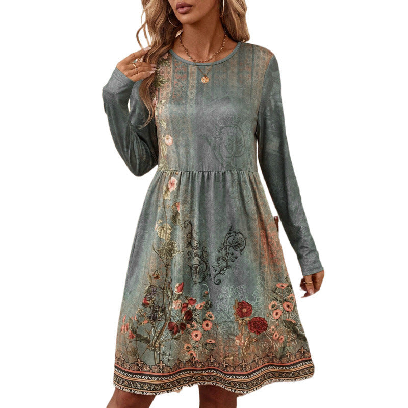 Robe décontractée femme avec motif floral et manches longues Chic und Stil
