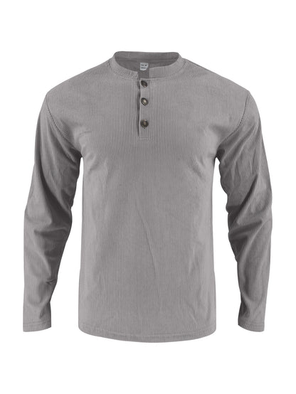 Chemise à manches longues pour hommes avec patte de boutonnage confortable et design texturé Chic und Stil