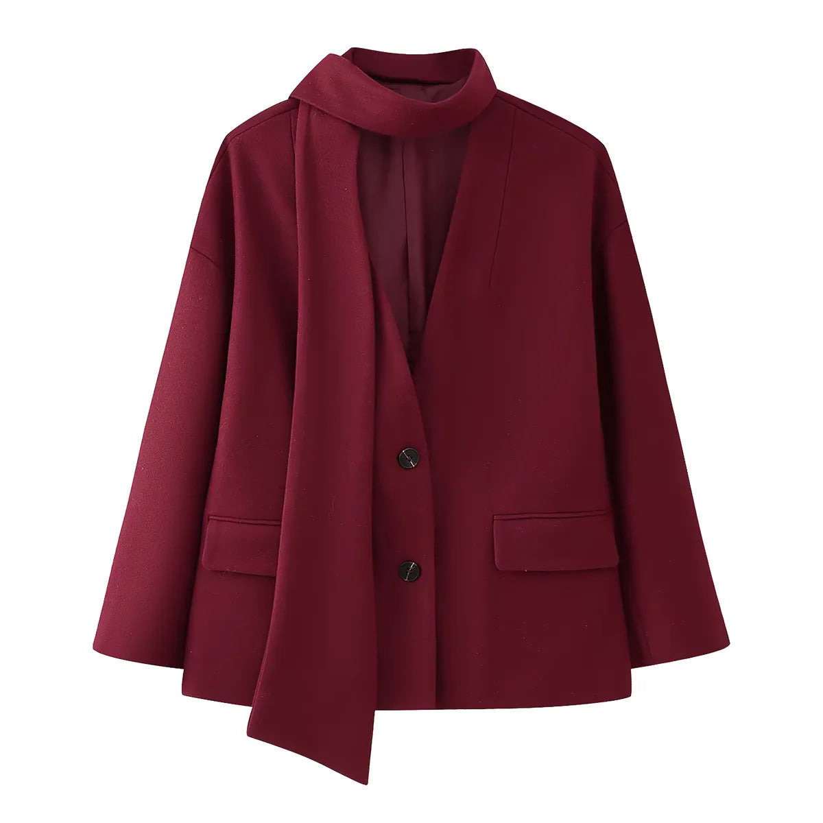 Elegant blazer jacket for women with removable scarf Chic and Style