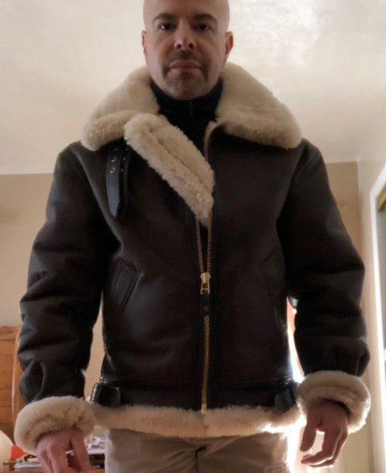 Authentic shearling jacket for men with vintage style Chic und Stil
