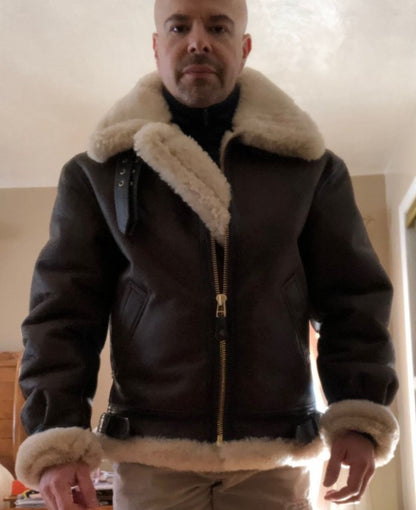 Authentic shearling jacket for men with vintage style Chic und Stil