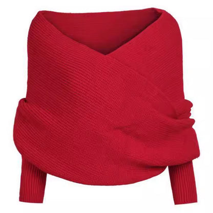 Women Large Knitted Scarf with an Innovative Knot Design and Soft Material Chic and Style