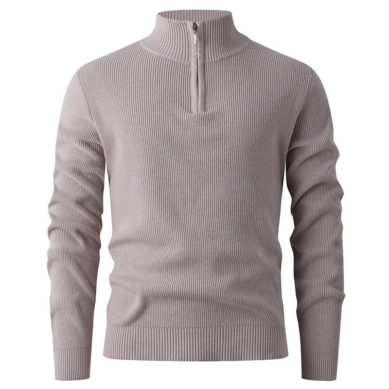 Pull en tricot pour hommes avec demi-fermeture éclair et structure côtelée Chic und Stil