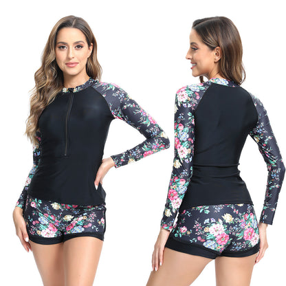 Haut de bain UV protection pour femmes avec manches longues et fermeture éclair sportive Chic und Stil