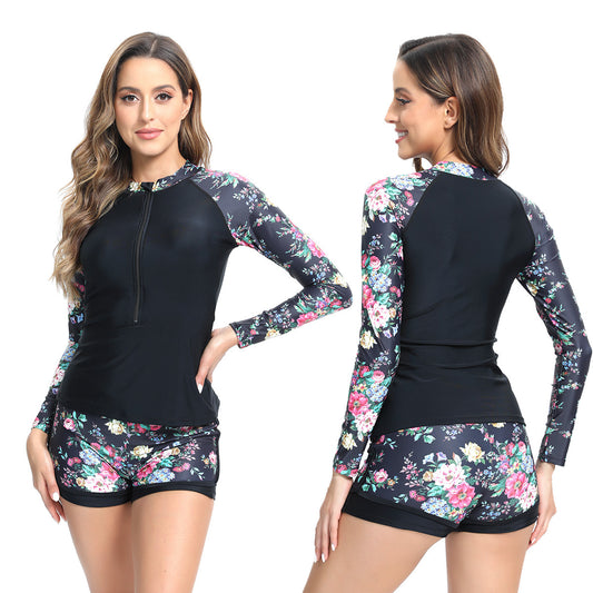 Haut de bain UV protection pour femmes avec manches longues et fermeture éclair sportive Chic und Stil