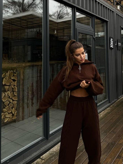 Chic and Style women's knit sweater and leisure pants set