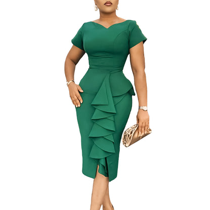 Robe fourreau femme avec des détails de volants volumineux Chic und Stil