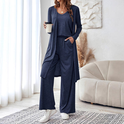 Women's loungewear set with long cardigan and loose pants Chic and Style