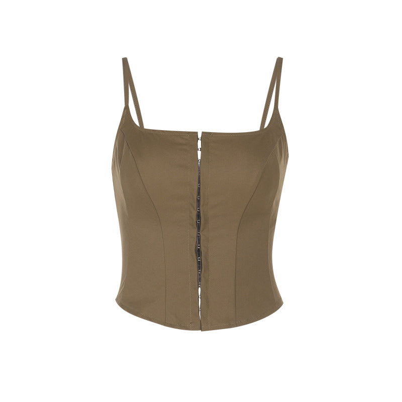 Dames Haut-Corset en Denim Structuré Chic und Stil