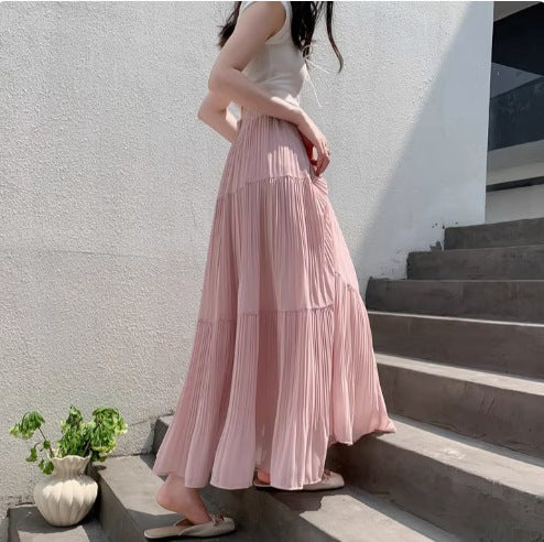Jupe maxi plissée fluide Chic und Stil pour femme