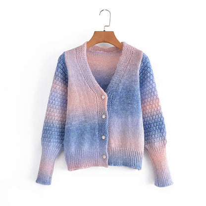 Veste en tricot dégradé pour femmes avec design en côtes original Chic und Stil