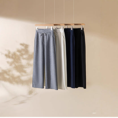 Pantalon de sport ample pour femmes avec taille élastique et cordon de serrage réglable Chic & Stil