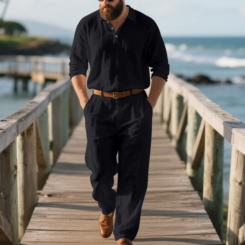 Costume de loisirs élégant pour hommes avec un pull à manches longues Chic und Stil