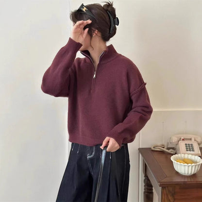 Pull décontracté pour femmes avec short zip et coupe relaxe Chic und Stil