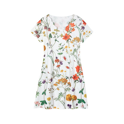 Robe courte à manches courtes imprimé floral Chic und Stil