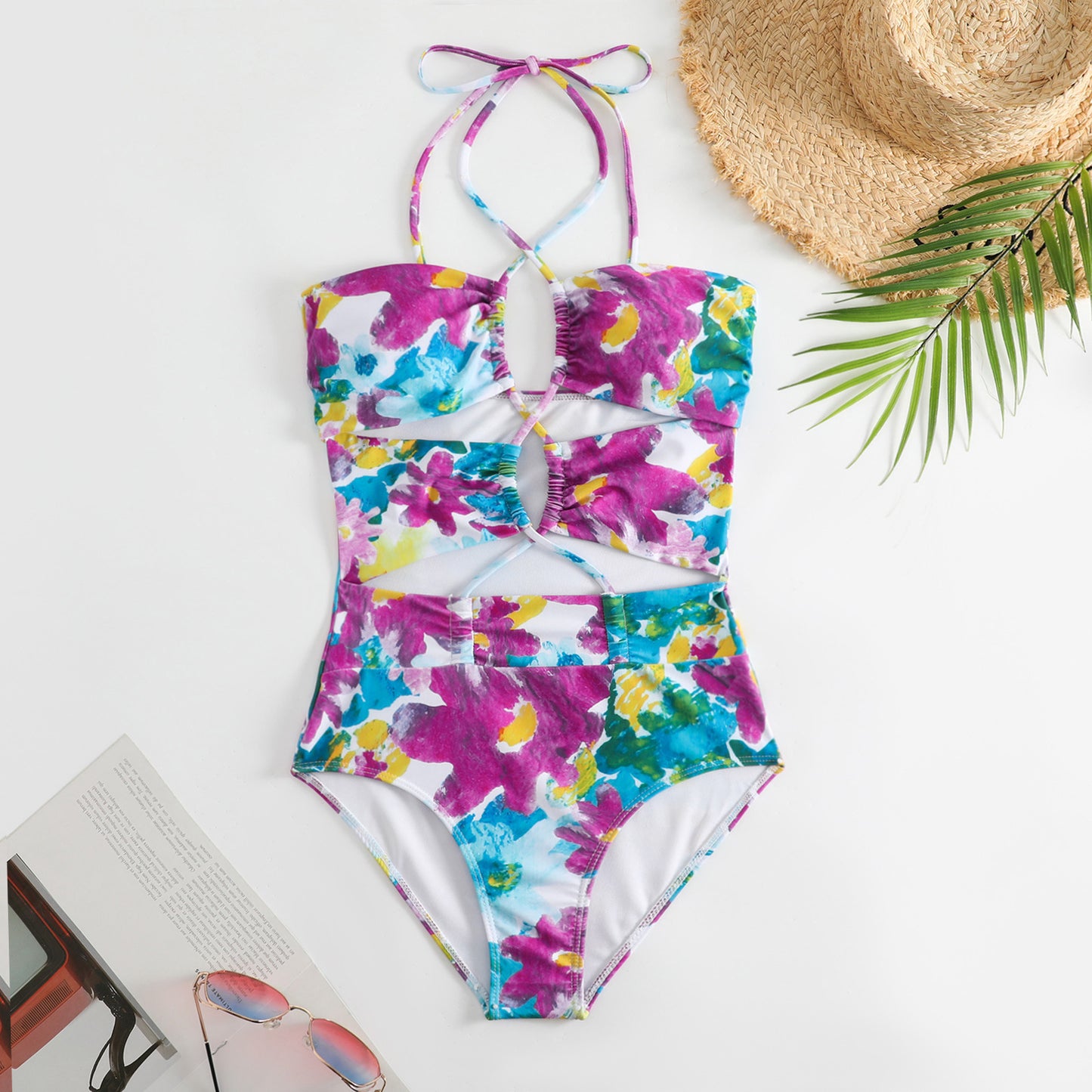 Women's swimsuit set and maxi skirt with a floral design Chic and Style