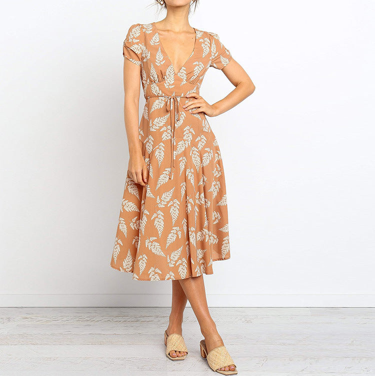 Robe midi nouée flatteuse pour femmes Chic und Stil